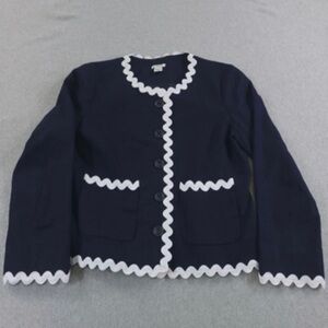 J. Crew Navy Blazer with White Trim